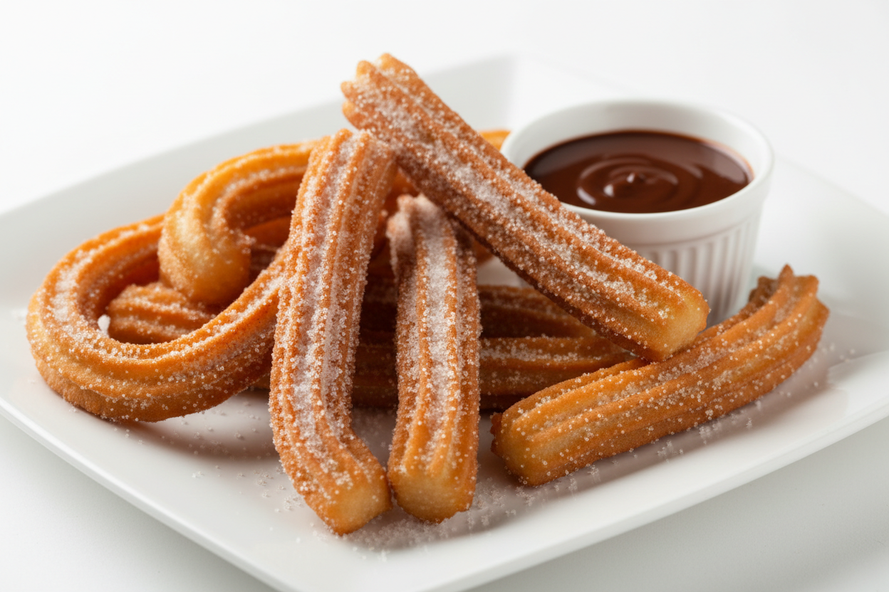 churros en fondo blanco